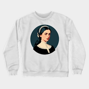 Young Victorian Woman in Black and White Crewneck Sweatshirt